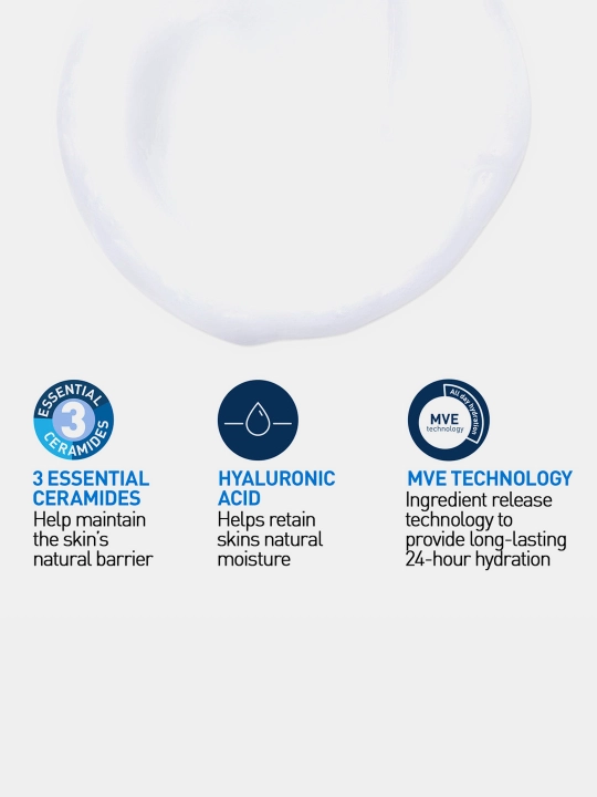 CeraVe Normal va quruq yuz va badan terisi uchun namlantiruvchi tozalovchi krem-gel, 236 g