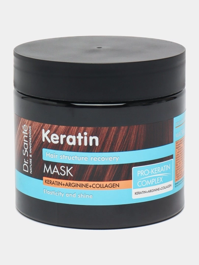 Маска Keratin Hair, восстановление структуры волос, 300 мл - 