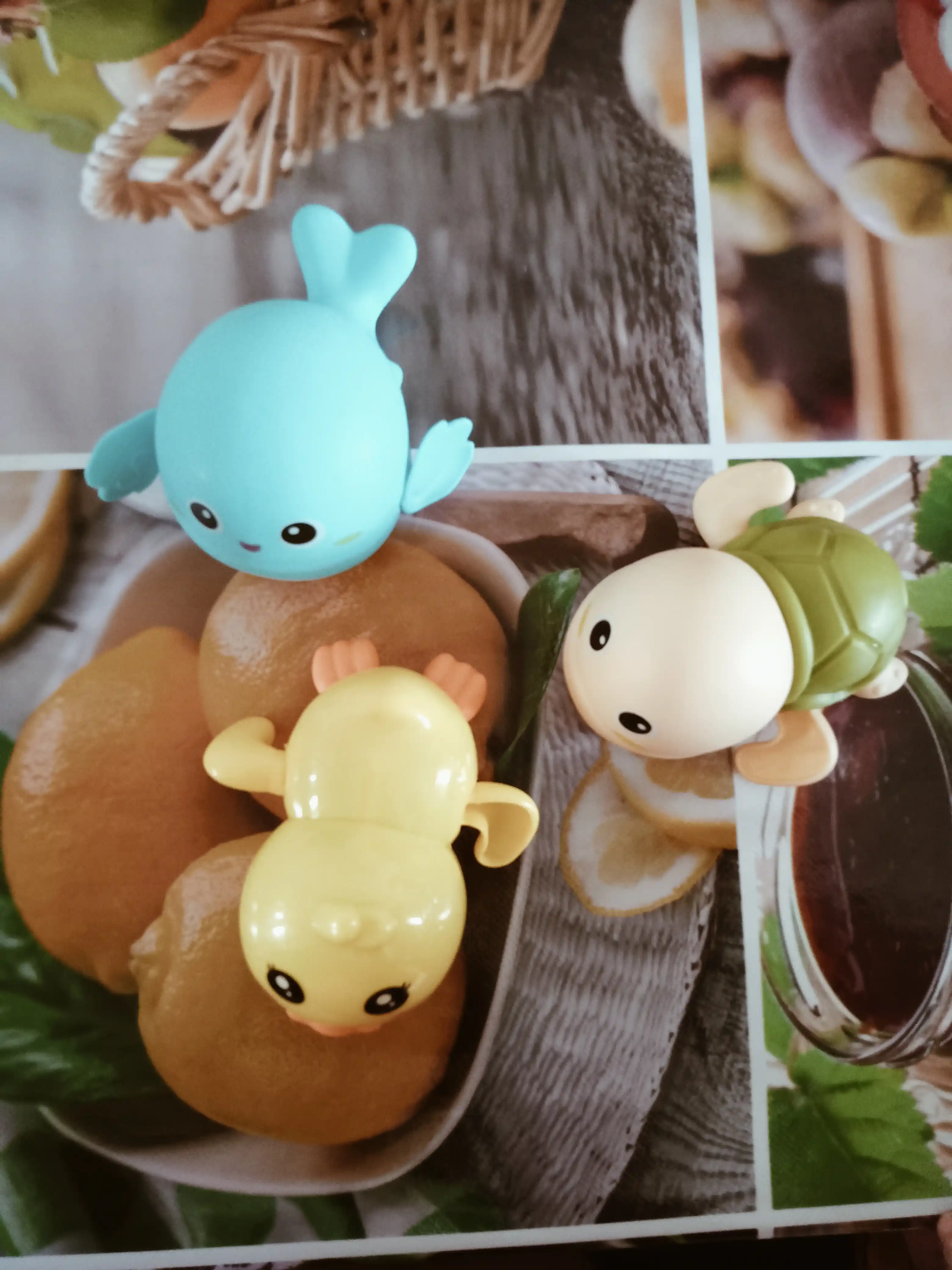 Заводной игрушки для купания, утка, кит, черепаха, 3 игрушки в наборе