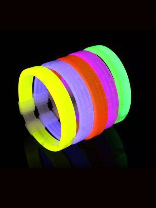 Neon nur sochuvchi tayoqchalar va fosfor bilaguzuklar, 10, 15, 20, 30,50 dona, 20 sm