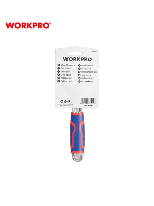 WORKPRO 150 mm o‘zgaruvchan kalit, xrom-vanadiy po‘lat, dyuym o‘lchovi, ergonomik tutqich
