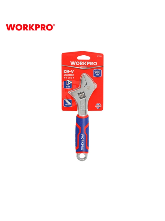 WORKPRO 150 mm o‘zgaruvchan kalit, xrom-vanadiy po‘lat, dyuym o‘lchovi, ergonomik tutqich