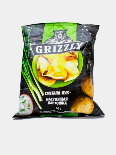 Чипсы Grizzly со вкусом сметана лук 55 г — SNACKS1-P18770E