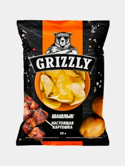 Чипсы Grizzly со вкусом шашлыка 55 г — SNACKS1-P187708