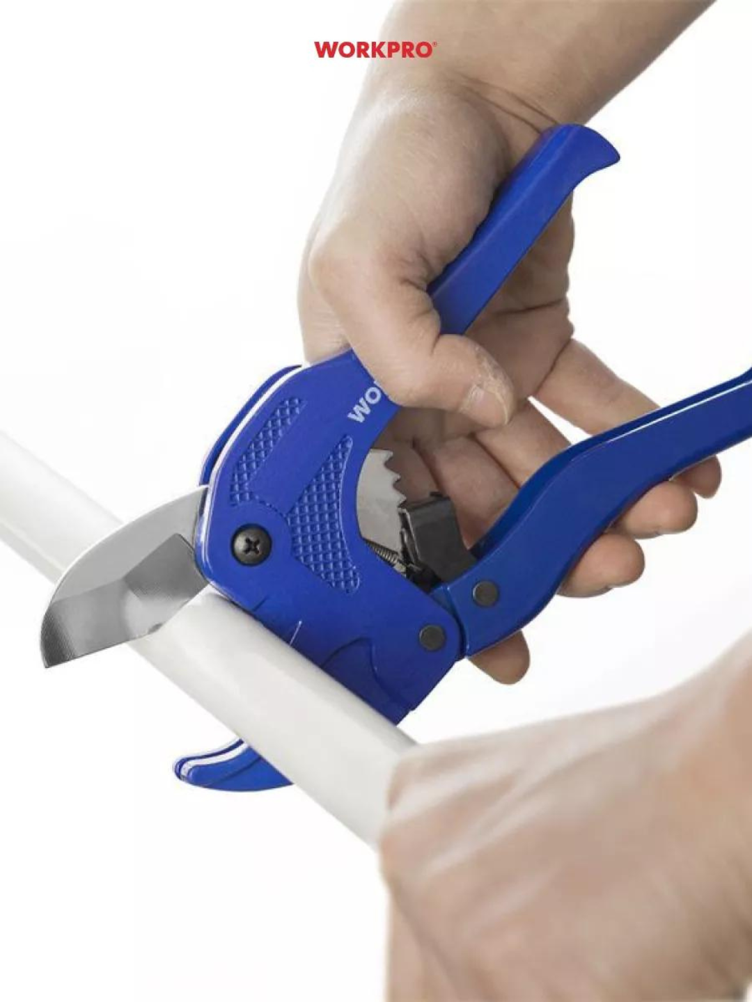 WORKPRO xrapovli truborez – plastik quvurlarni aniq kesish uchun mustahkam vosita, 42 mm