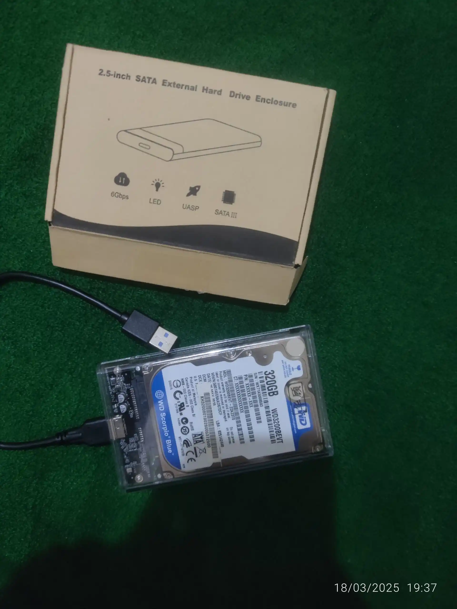 HDD SSD uchun USB 3.0 qolip keys 2.5 noutbuk qattiq diski va SSD uchun,tashqi qora quti