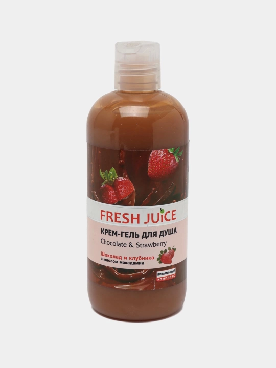 Shokolad va qulupnay kremli dush geli, shokolad va qulupnay, yangi sharbat, 500 ml - 