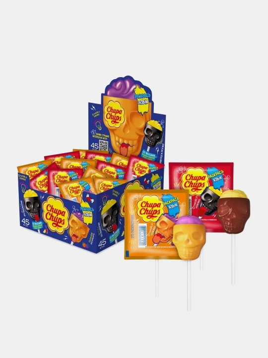 Леденцовая карамель Chupa Chups Раскрась язык 45шт по 15гр - 