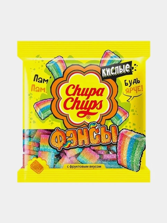 Жевательный мармелад Chupa Chups Кислые фансы 100гр - 