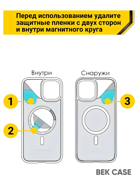 Чехол MagSafe для iPhone X,11, 12, 13, 14, 15, 16, 17 Pro,Max,Plus,Mini,Air прозрачный