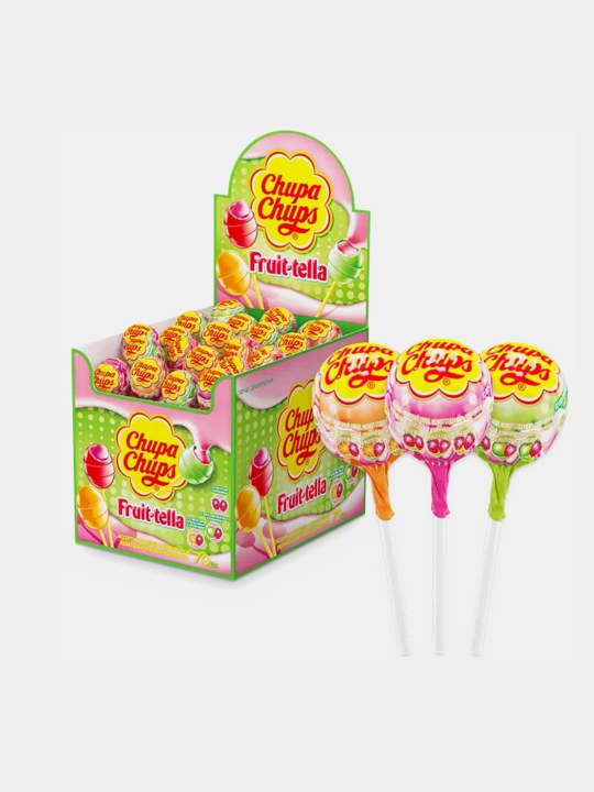 Chupa Chups Fruit-tella konfet karameli, 17 grammdan 70 dona
