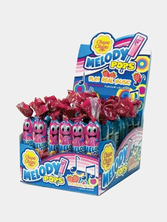 Chupa Chups obakidandon karameli Melodiy pops Qulupnay 48 dona 15 grammdan