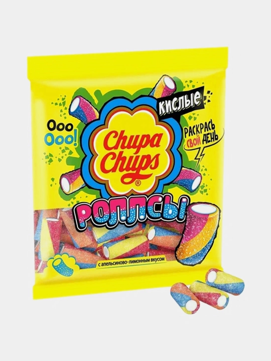 Chupa Chups chaynaladigan marmeladi 70g nordon ruletlar