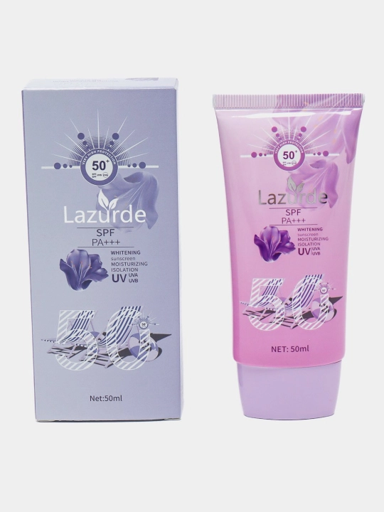 Yuz uchun quyoshdan himoya qiluvchi krem Lazurde, SPF 50+ - 