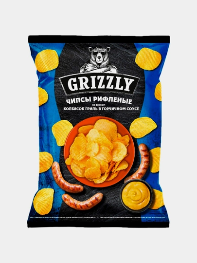 Чипсы Grizzly, колбаски с горчицей 55 г — SNACKS1-P1876EC