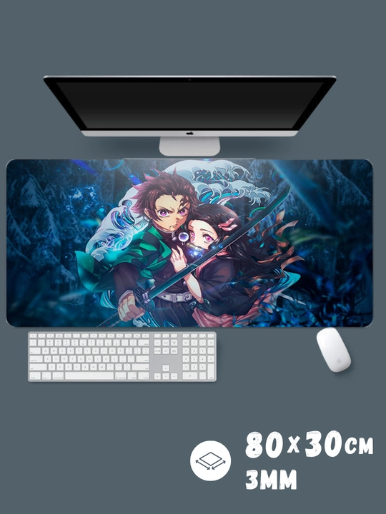 Коврики для компьютера и мыши Demon Slayer – 800x300 и 240x200, аниме коврик