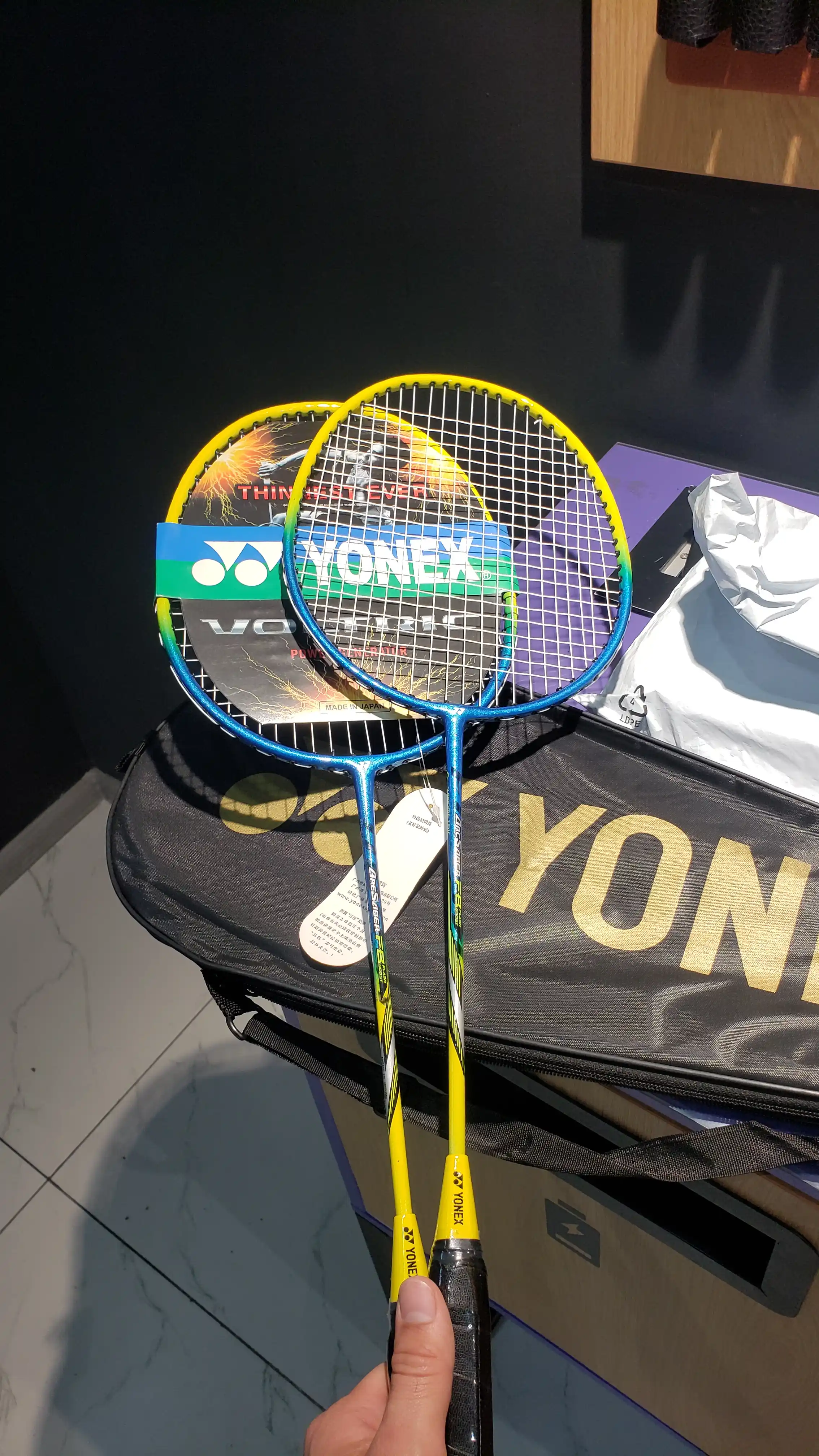 Ракетки для бадминтона Yonex, пара, с сумкой