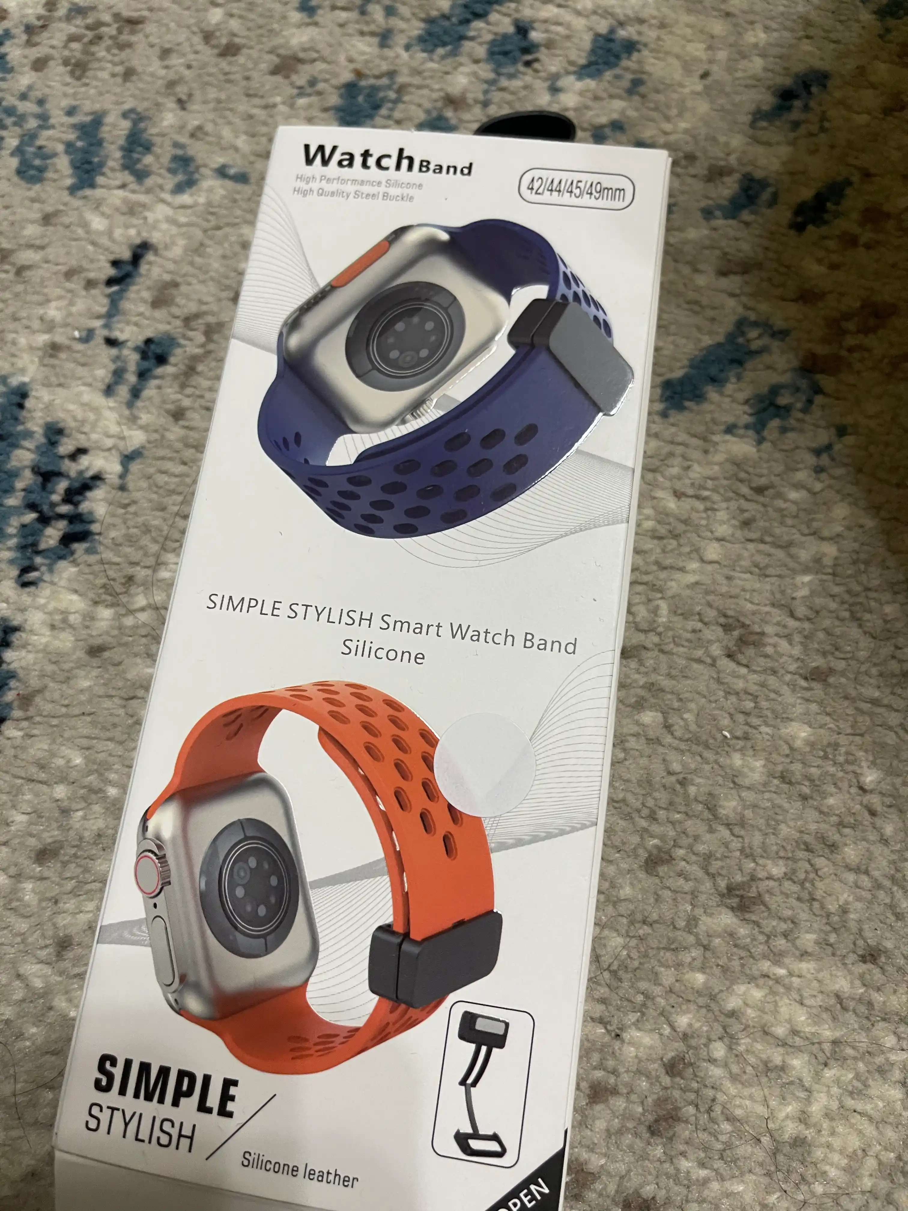 Спортивный силиконовый ремешок, на магнитной основе, для Apple Watch 42, 44, 45, 49 мм