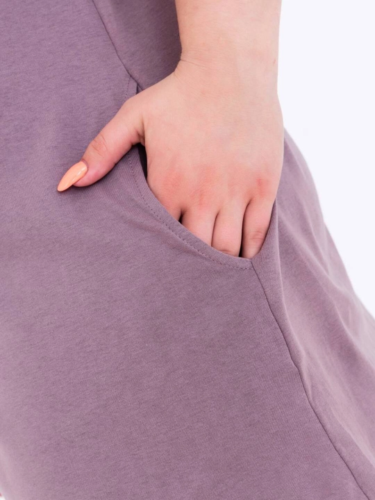 Ayollar uy kastyumi, 100% paxta, bridjli va cho'ntakli pijama to‘plami