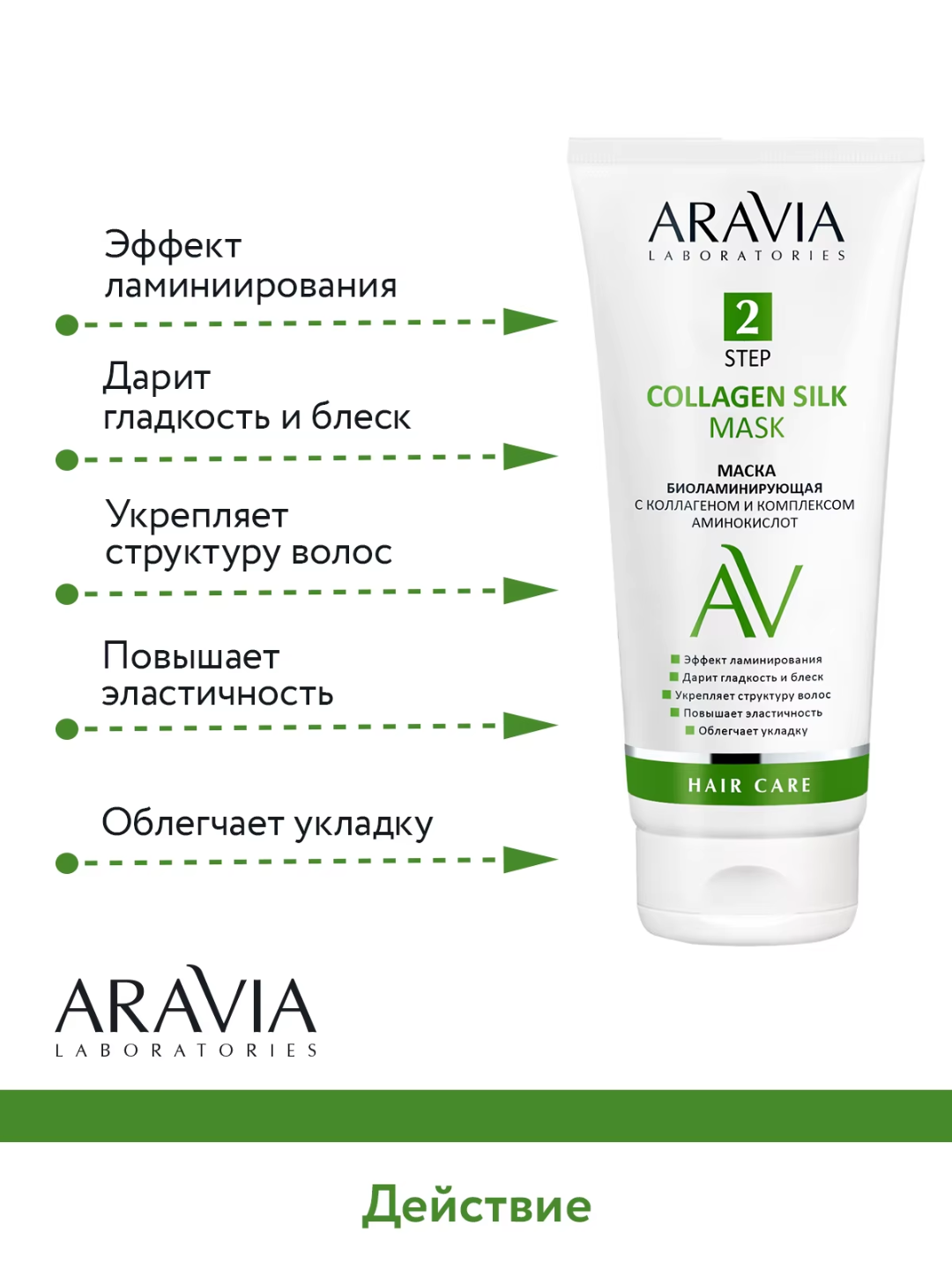 Маска для волос Aravia для питания, укрепления, сохранения цвета, для роста волос, 200 мл
