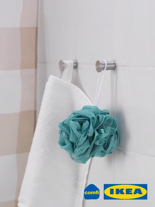 IKEA мочалка для тела Abyan, в комплекте 3 штуки, круглая, для душа и сауны, 15 см