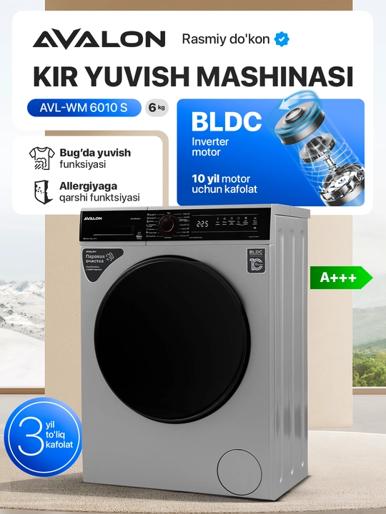 Kir yuvish mashinasi AVALON AVL-WM 6010 - (6 kg) - 