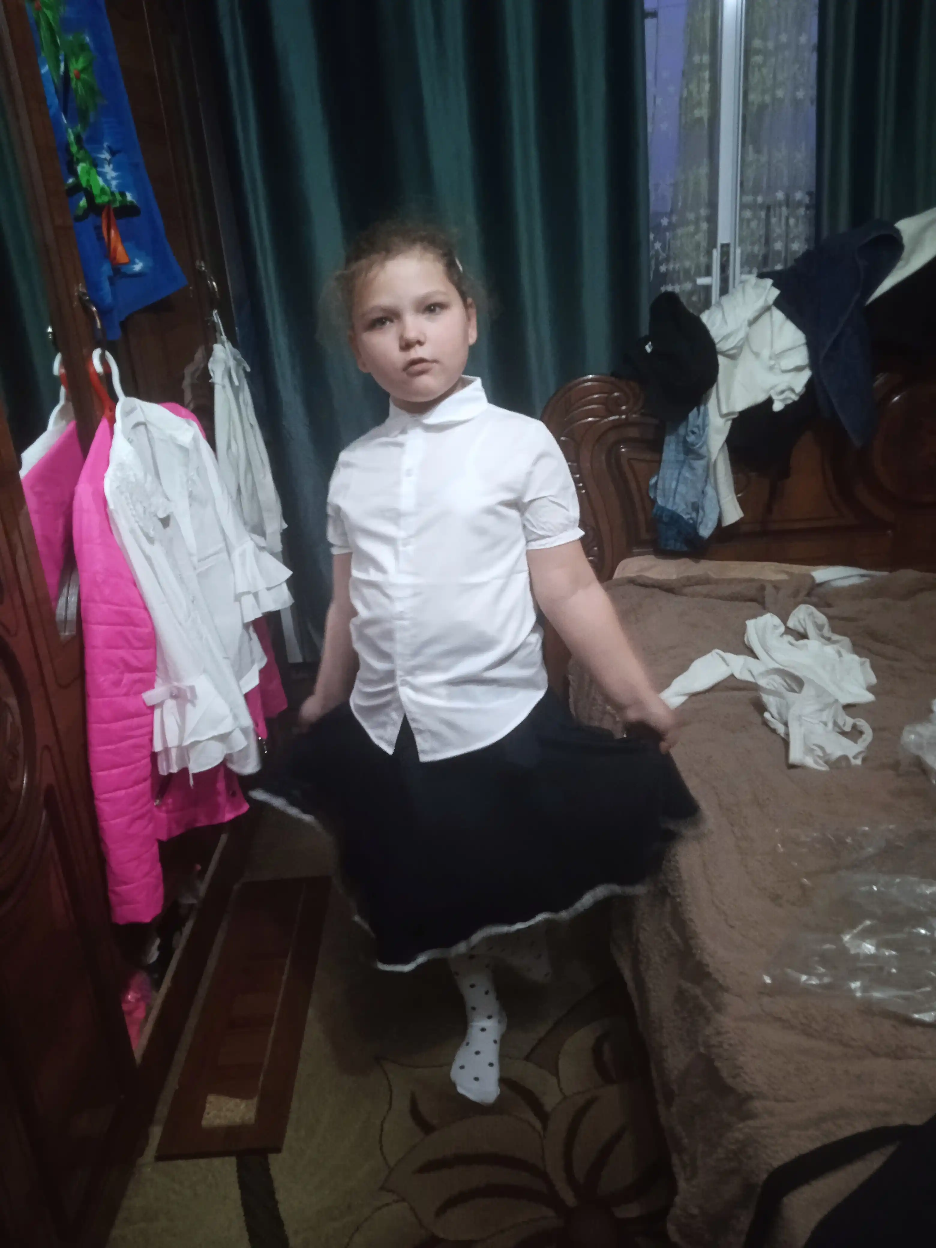 Школьная блузка для девочки, хлопок, классическая белая рубашка