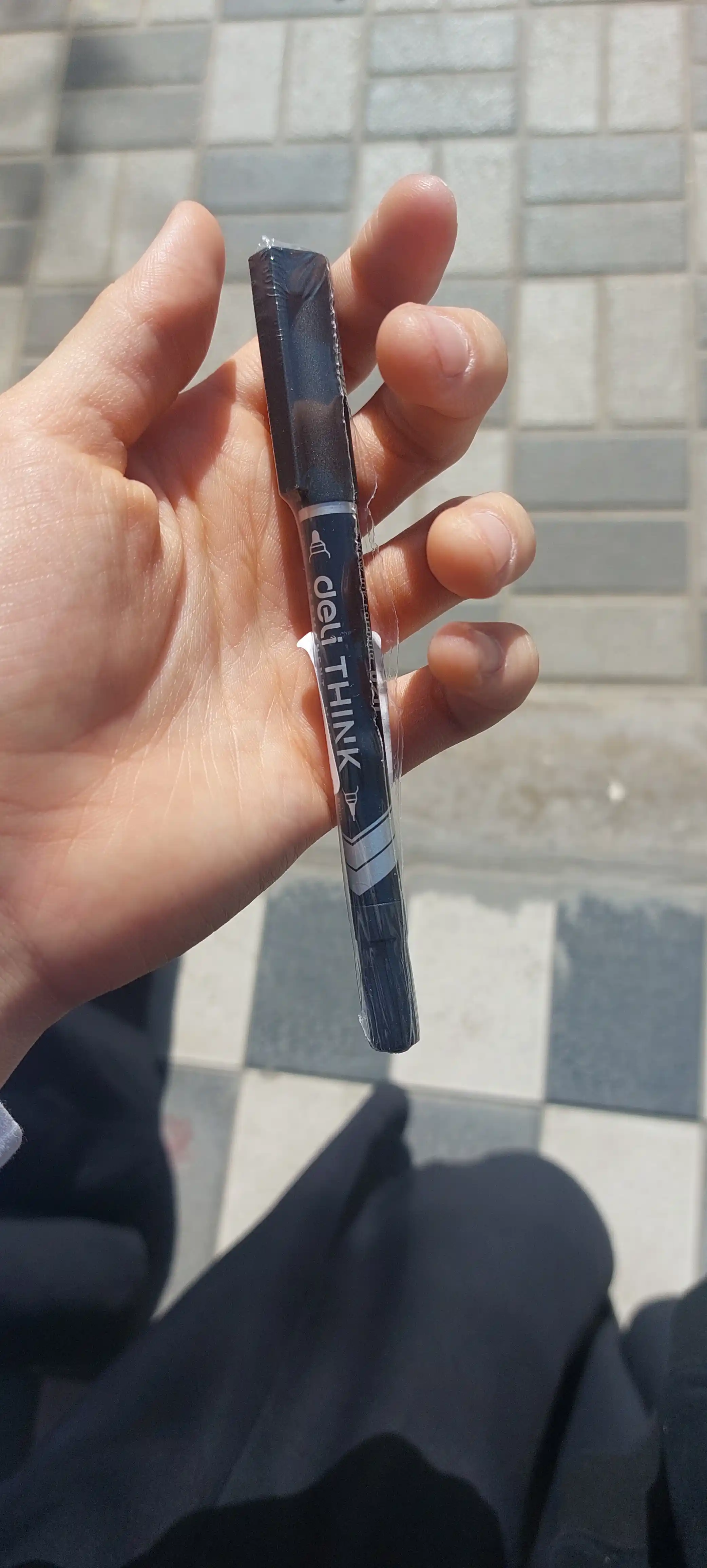 Marker doimiy, ikki tomonlama, qora, Deli 211-BK-U 2dona