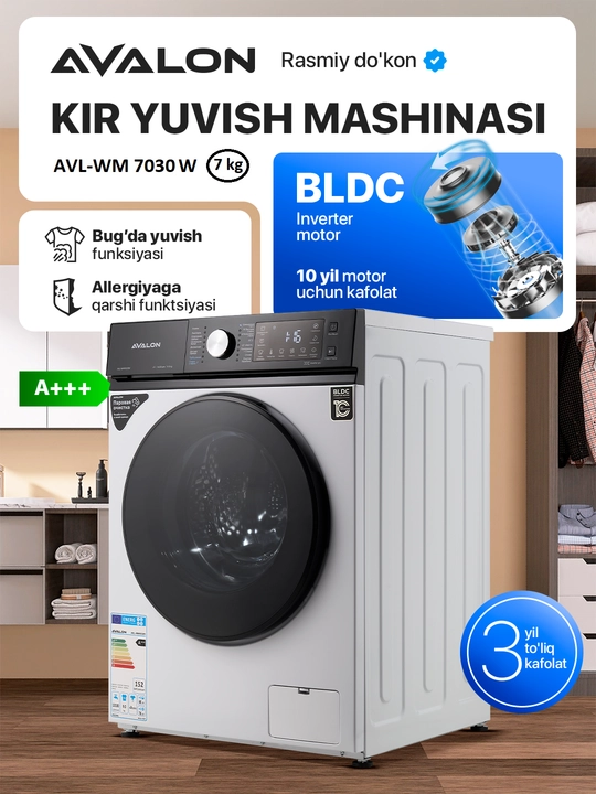 Kir yuvish mashinasi AVL-WM 7030 - (7 kg) - 