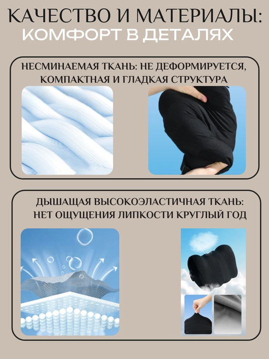 Автоподушка массажер 2 в 1 под голову и поясницу на сидение. Вибромассаж, эффект памяти