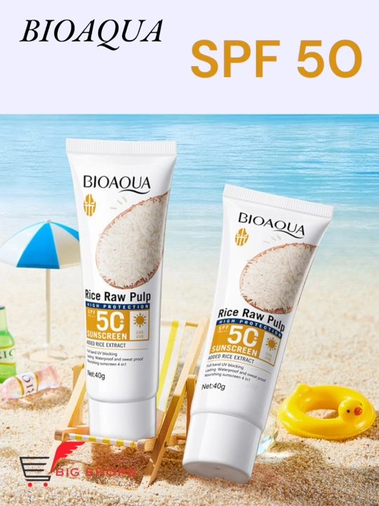 SPF50+ PA+++ / BIOAQUA - Солнцезащитный крем на основе рисового экстракта 40 г - 