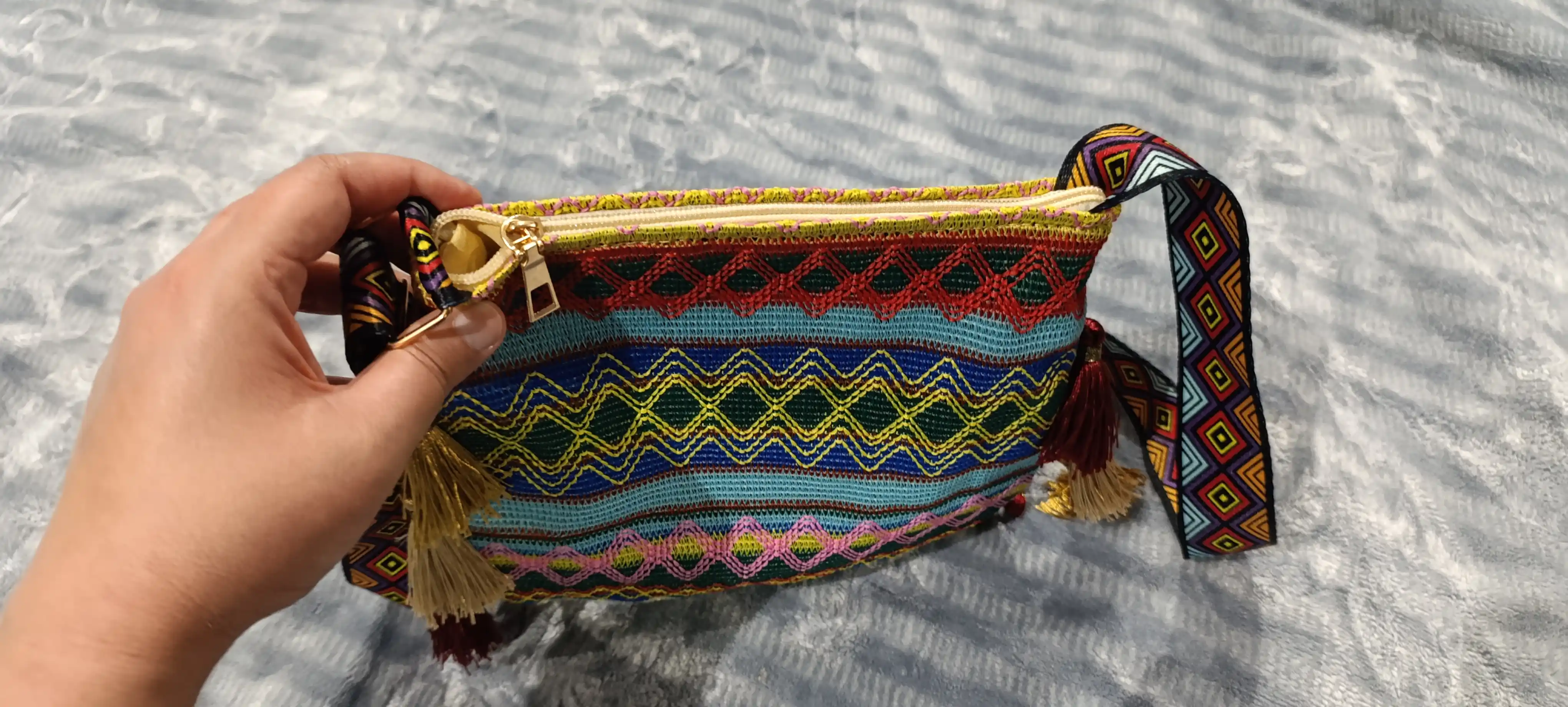 Sharqona boho uslubidagi ayollar sumkasi, kross bodi, tout