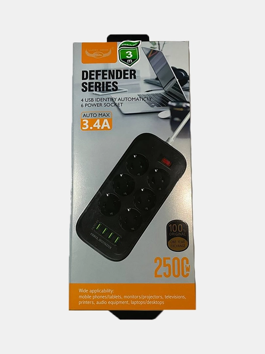 Сетевой фильтр, удлинитель, из серии DEFENDER SERIES - 