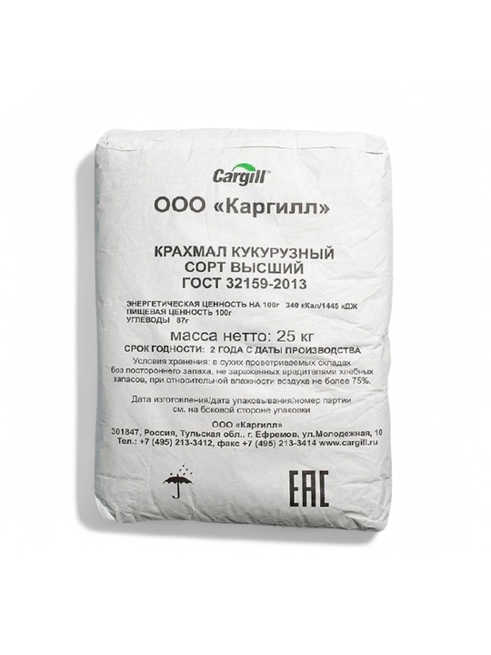 Кукурузный крахмал высшего сорта Cargill, 25 кг