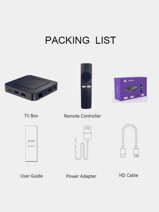 Смарт ТВ приставка Z6 2/8 ГБ, 4K HDR, Wi-Fi, Android TV, голосовое управление, Smart Tv Box