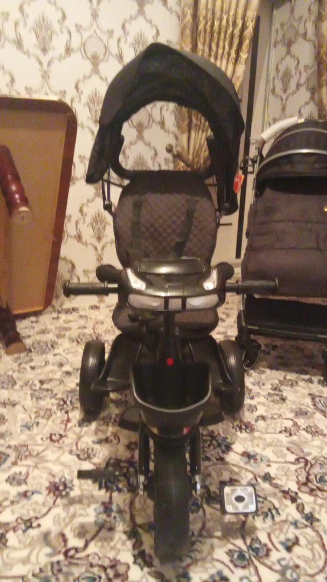 Velosiped aravachasi, 3 g'ildirakli, aylanadigan o'rindiq, 360