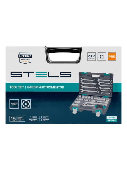 STELS asboblar to‘plami, 1/2," CrV, keys, 31 ta buyum, 14102