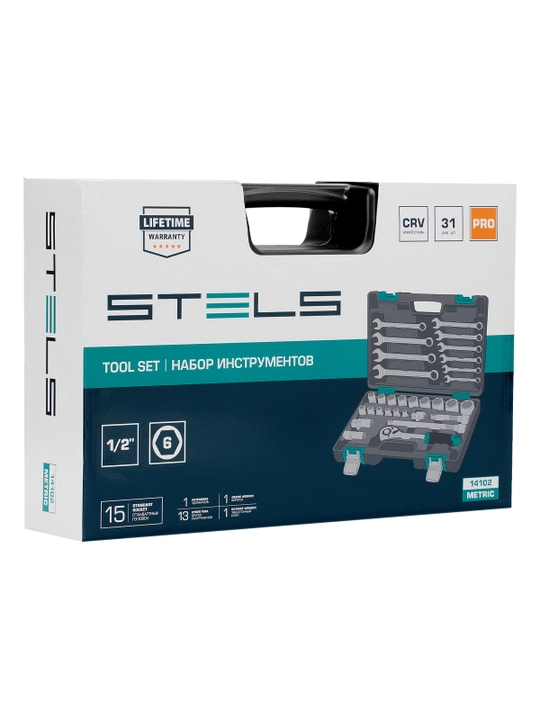 STELS asboblar to‘plami, 1/2," CrV, keys, 31 ta buyum, 14102