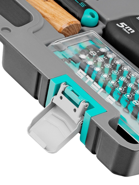 Набор инструментов STELS, 1/2", 1/4", CrV, кейс, 98 предметов, 14111