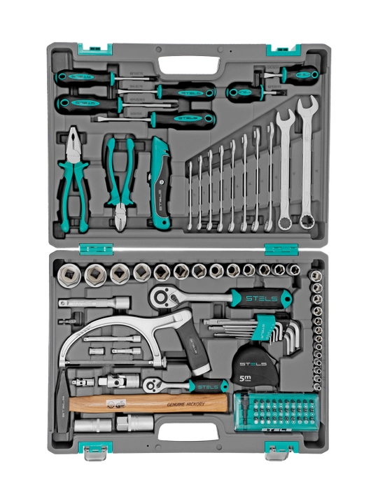 Набор инструментов STELS, 1/2", 1/4", CrV, кейс, 98 предметов, 14111