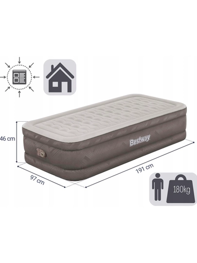 Кровать надувная Bestway 69048, со встроенным электронасосом, 191 * 97 * 46 см — BESTW-69048N