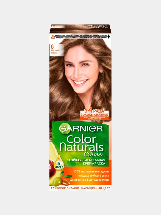 Краска для волос Garnier Color Naturals, тон 6 Лесной орех, 110 мл