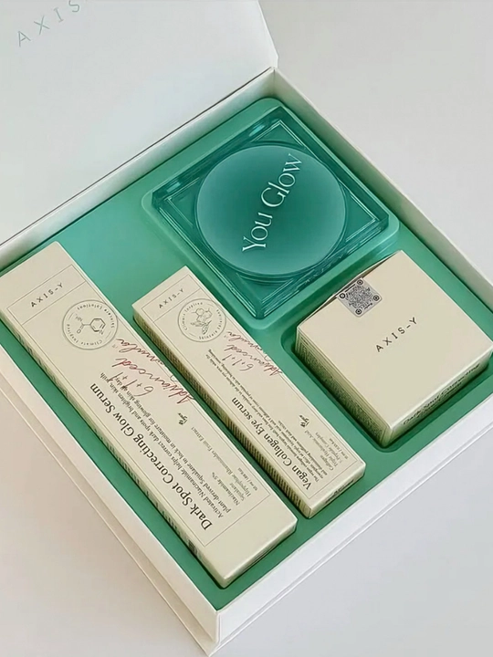 Набор для лица AXIS-Y Glow Trio - полноразмерный набор и мини-набор, Dark Spot Correcting