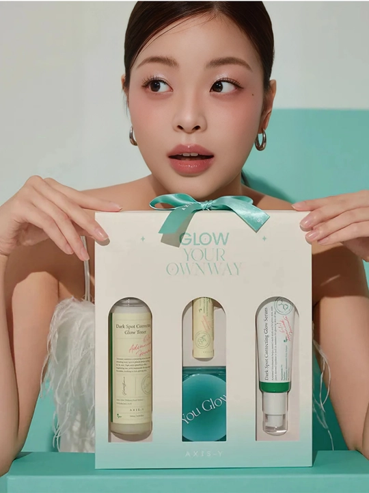 Набор для лица AXIS-Y Glow Trio - полноразмерный набор и мини-набор, Dark Spot Correcting