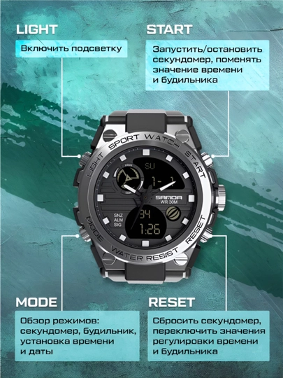 Электронные часы, тактические, наручные — ЛАКШЕРИ-SPORT-ХРОМ