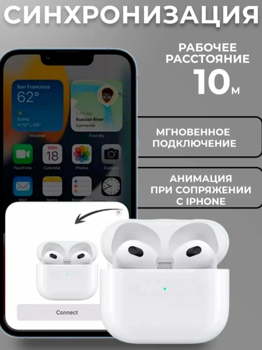 Simsiz quloqchinlar Pods 2, 3, iPhone va Android uchun