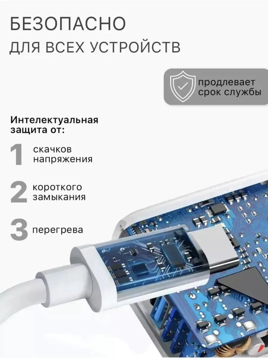Адаптер и кабель быстрой зарядки для iPhone Type-C/USB-C Lightning, 20 Вт