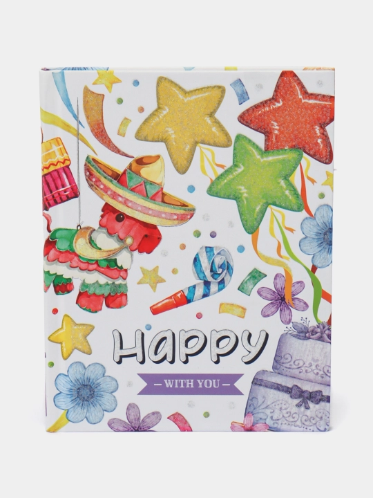 Блокнот Bourgeois "Happy " клетка, 60 г, интегральный, В6 (128Х165 мм), 64 листов - 