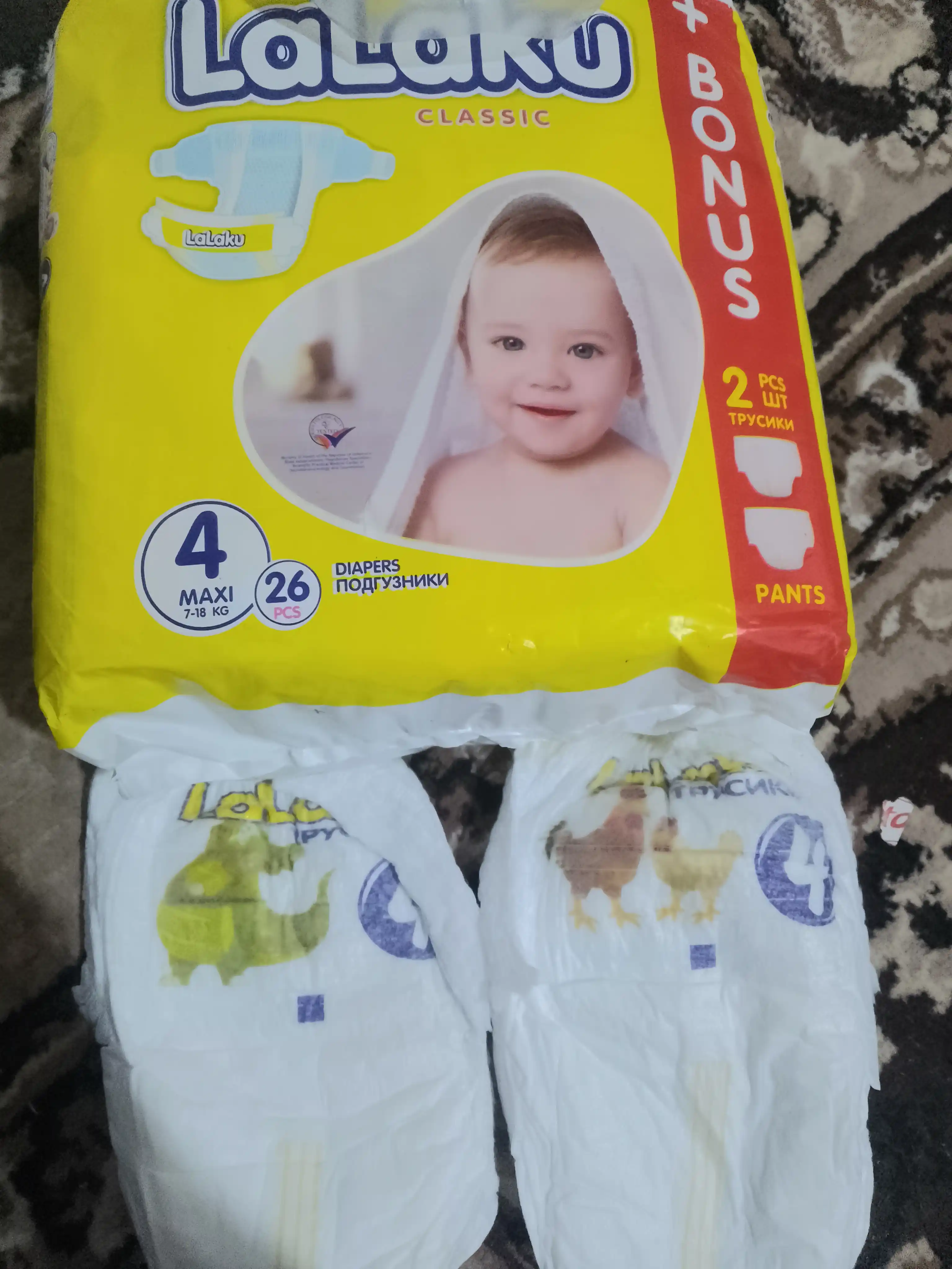 Подгузники LALAKU GIGA  мини 4, 7 кг – 18 кг, 26