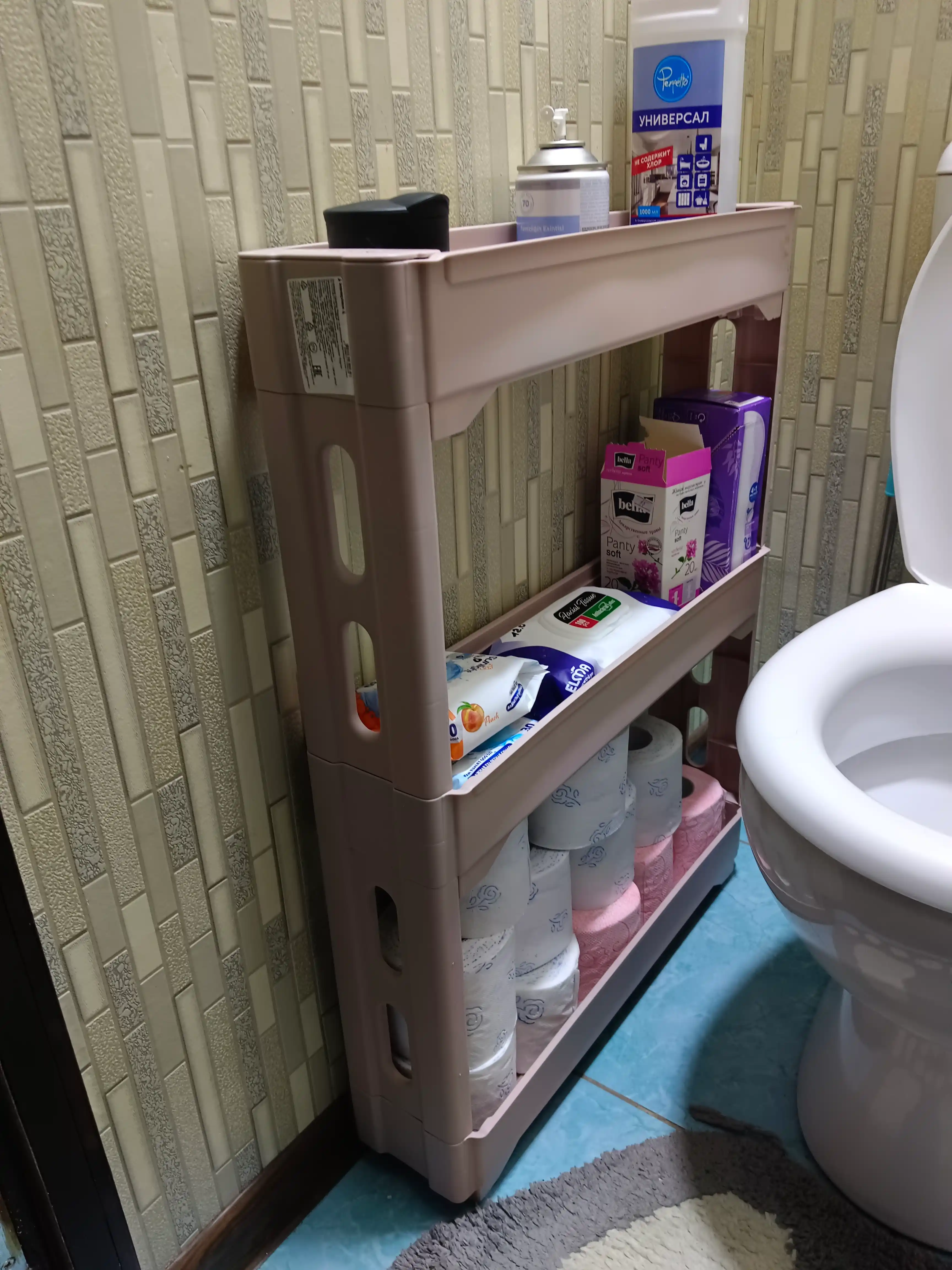 Tor plastik javon Keeplex Regular, polga qo‘yiladigan, oshxona va hammom uchun, g‘ildirakli
